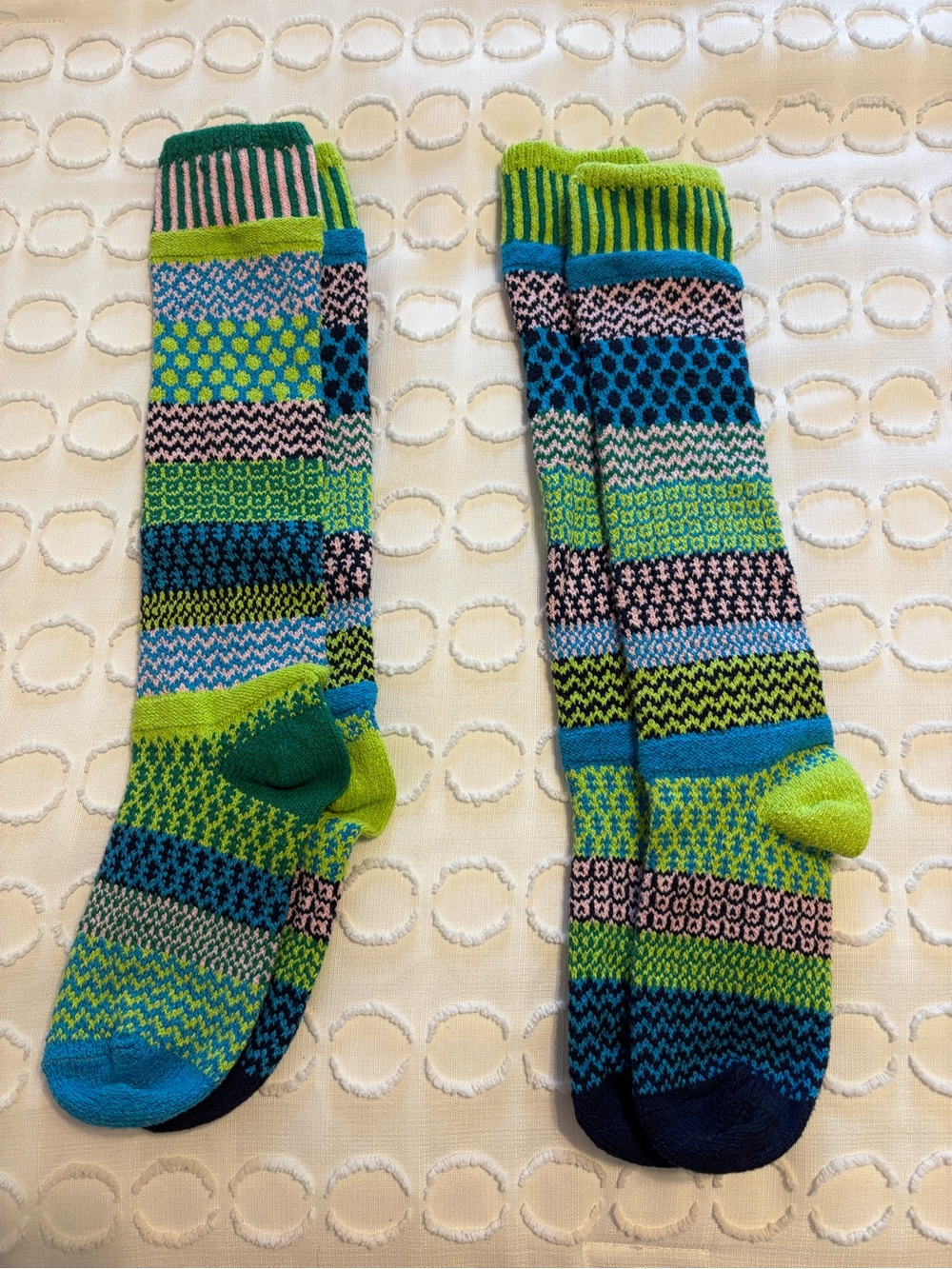 Solmate Mismatched Knee High Socks in Waterlily shoe size 6-8 - Picture 3 of 5